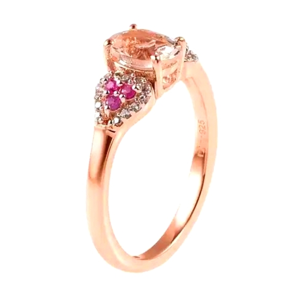 Marropino Morganite and Multigemstone in Vermeil Rose Gold over Sterling - Picture 3 of 6